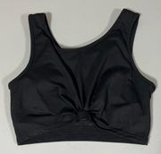 Black Knot-Front Sports Bra Bra-Top Bralette Brassiere Lingerie Size L ⚽️