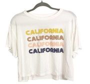 Le Lis California graphic tee crop top short sleeves size M NWT