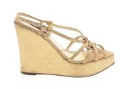 Dolce & Gabbana Gold Glitter Wedges sz38 8US