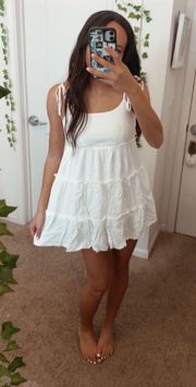 white swiss dot dress