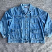 Bill Blass Distressed Denim Jean Jacket