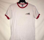 ❤️PRICED TO SELL❤️ CLOSET CLEAR OUT WHITE/RED BASEBALL TEE STYLE HOSPITAL PROMOTIONAL GRAPHIC TEE