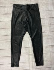 pull on vegan leather leggings black sz medium women