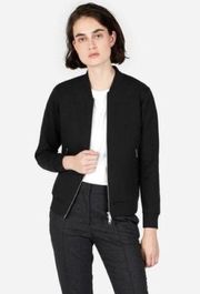 Everlane Black Scuba Neoprene Zip-Up Bomber Jacket