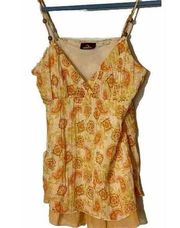 JORDACHE Tank Top Size Medium Yellow Boho Y2K Beaded Straps Junior