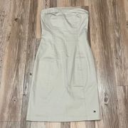 tommy hilfiger vintage khaki tube top 90s dress strapless. Size 4