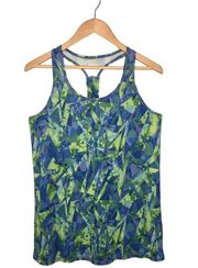 HEAD Tennis Racerback Athletic Scoop Neck Summer Tank Top Logo Green Blue M