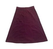 Christopher & Banks Burgundy T length Faux Suede Skirt Sz 8