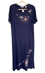 1308 Draper’s & Damon’s Star Spangled Flax Maxi Dress Size Large