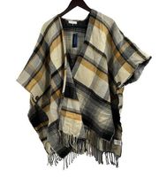 Charter Club Plaid Topper Neutral Multicolored One Size New