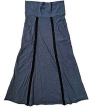 Organic Cotton Midi Pocket Skirt in Denim Blue