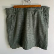 Orvis Green Camo Print Pull On Skort Athletic Hiking Size XL