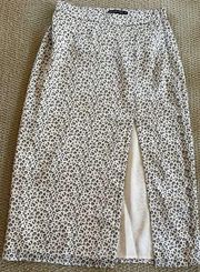 Abercrombie & Fitch Animal Print Midi Skirt With Slit Size S