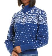 BLUE SNOWFLAKE PATTERN ZIP UP WOOL SWEATER! (never Worn!)