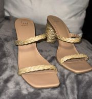 Straw Boho Strappy Sandals Wedges Heels
