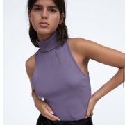 ZARA NWOT  High Collard/ Turtle Neck Ribbed Top