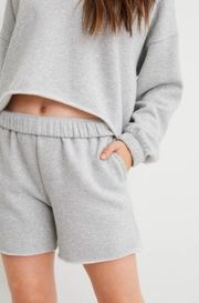 fleece of mind high waisted gray shorts