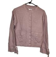 CASLON Dusty rose linen cotton blend utility jacket. Size: Small