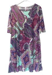 Paisley Print Swing Dress Women’s Small