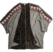 Anthropologie Blank London Kerviona Green Quilted Embellished Kimono Jacket S/M