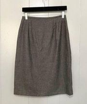 Jennifer Moore Vintage Gray 100% Wool 90s Y2K Classic Office Pencil Skirt