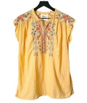 Johnny Was Biya Haddie Embroidered Cotton Blouse Size XS