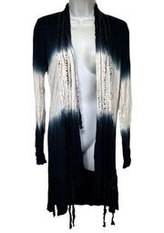 bke boutique tie dye fringe duster cardigan Women’s Size XS