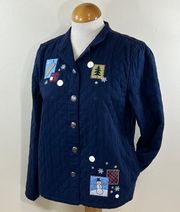 Vintage Button Front Holiday Jacket