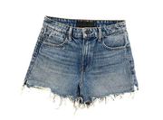 Alexander Wang Denim‎ Shorts Womens 25 Bite High Rise Jean Blue Distressed