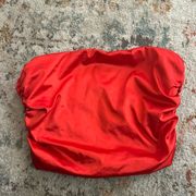 Red satin crop top size L