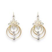 CZ Flower Dangle Drop Earrings for Women