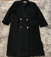 Christian Dior Black Wool Double Breasted Coat