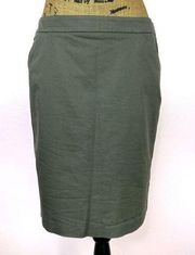 New York & Company Stretch Twill Khaki Pencil Skirt Olive 6