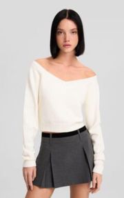 Cropped V-Neck Sweater