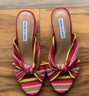 Chelsea & violet multicolored stripe open toe mule 6