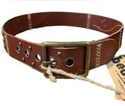 BED STU BROWN LEATHER EVHO TAN BELT S