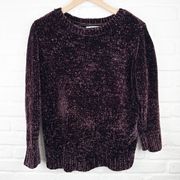 Orvis Plum Chenille Sweater Size Medium Soft Cozy pull over knit