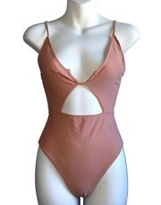 Forever 21  One Piece Swimsuit Keyhole Front And Back Size Small Dusty Rose