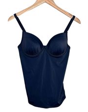 Boden navy blue underwire bust tankini swim suit top size 36B