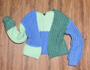 Chunky Knit Colorblock Cardigan