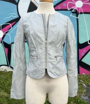 The Limited Faux Leather Grey Motorcycle Jacket Size XS