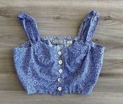 Bonjour M Purple Floral Boho Crop Top