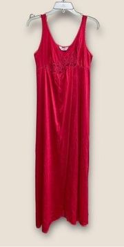 Vintage Vanity Fair Red Nylon Night Gown