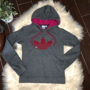 Adidas  dark grey/pink hoodie sz XS