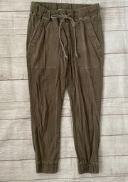 cloth & stone women XS green sun faded pull on jogger pants