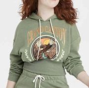 Zoe + Liv Grand Canyon Hooded Cropped Graphic Sweatshirt