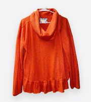 Maeve by Anthropologie Orange Cowl Neck Pullover Knit Sweater size medium