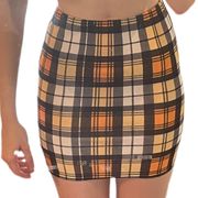 checkered mini skirt