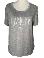 Rae Dunn Zodiac‎ Sign Cancer PJ Top Gray Short Sleeve Soft Womens Size XL