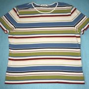 𝅺Nine & Company short sleeve stretchy striped top size XL